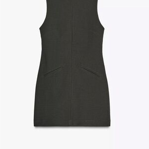 Zara Green Sheath Mini Dress Crew Neck Sleeveless